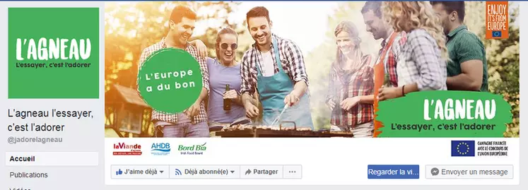La page Facebook profite des plus de 26 000 followers engrangés dans la précédente campagne européenne.  © Interbev/AHDB/Bord Bia/Facebook
