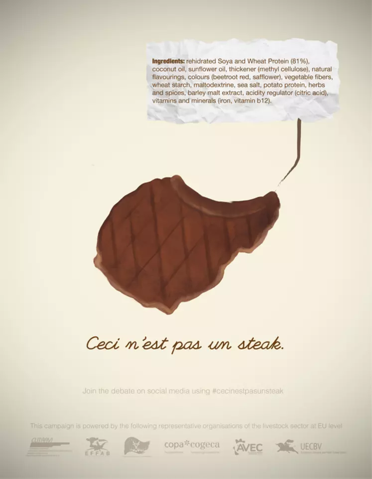 La campagne de la Copa-Cogeca  dénonce les dénominations surréalistes de viande et de produitslaitiers. © Copa-Cogeca
