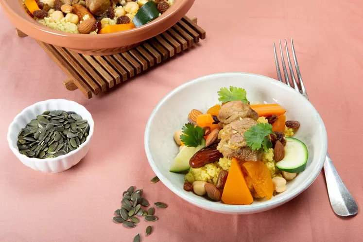Tajine d’agneau, butternut et pois chiches
