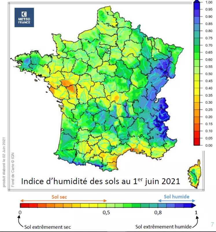 L'humidité des sols était contrastée début juin.