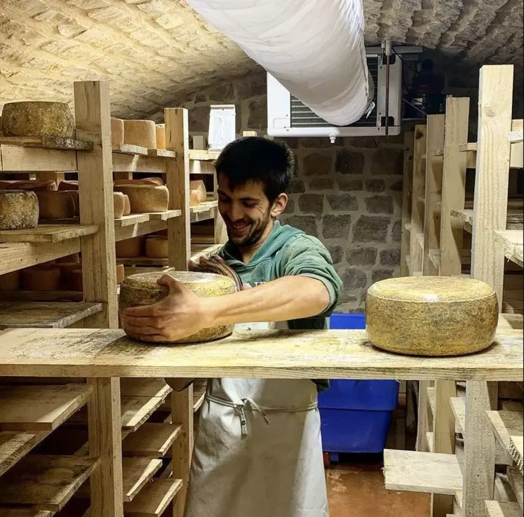 Le Gaec Laporte transforme 10 % de la production laitière en fromages, le reste est livré à Roquefort. 