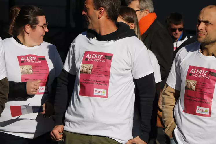 Eleveurs de moutons manifestant à Paris