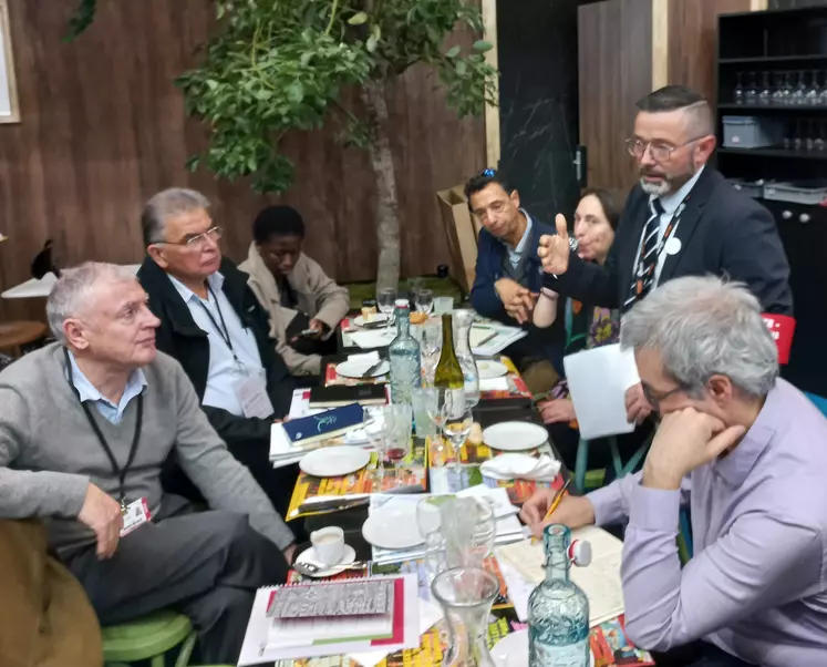 Conférence de presse à Interbev pendant le Salon de l'Agriculture.