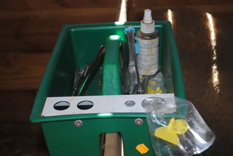 <em class="placeholder">Avant d&#039;entamer le chantier de pose de boucles, assurez-vous d&#039;avoir tout votre matériel à portée de main : boucles en quantité suffisante, pince, désinfectant.</em>