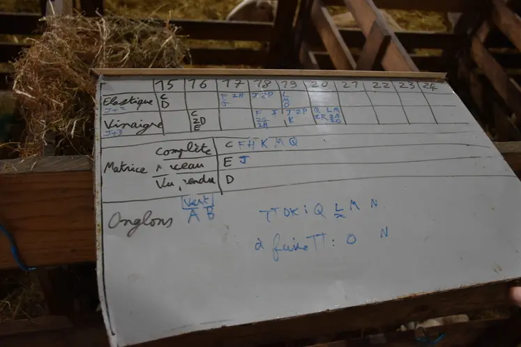 <em class="placeholder">Un tableau sur lequel les instructions sont notées.</em>