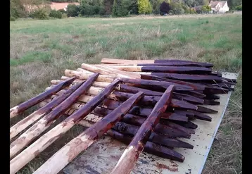Le traitement au goudron de pin permet de prolonger la durée de vie des clôtures.  © M. Harlet