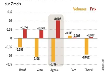 <em class="placeholder">Achats de viande de boucherie (dont élaborés) sur 7 mois</em>