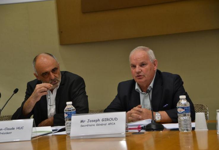 Jean-Claude Huc, président de la chambre d'agriculture du Tarn et Joseph Giroud, secrétaire général de l'APCA