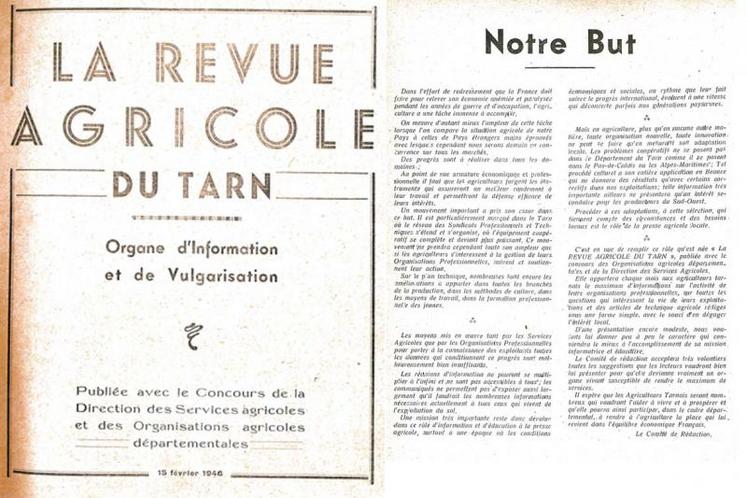 La première édition de la Revue Agricole du Tarn.
