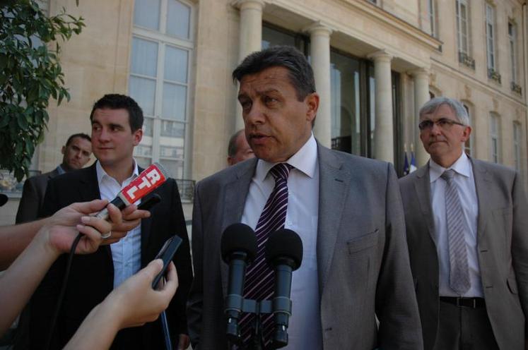 Xavier Beulin, président de la FNSEA, à la sortie de son entretien avec François Hollande le 22 juillet.