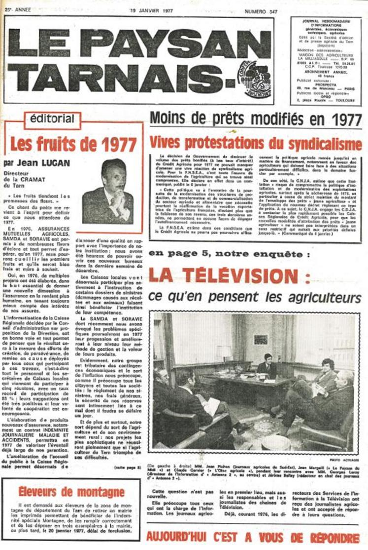 1977, apparition de la couleur dans le journal (rouge).