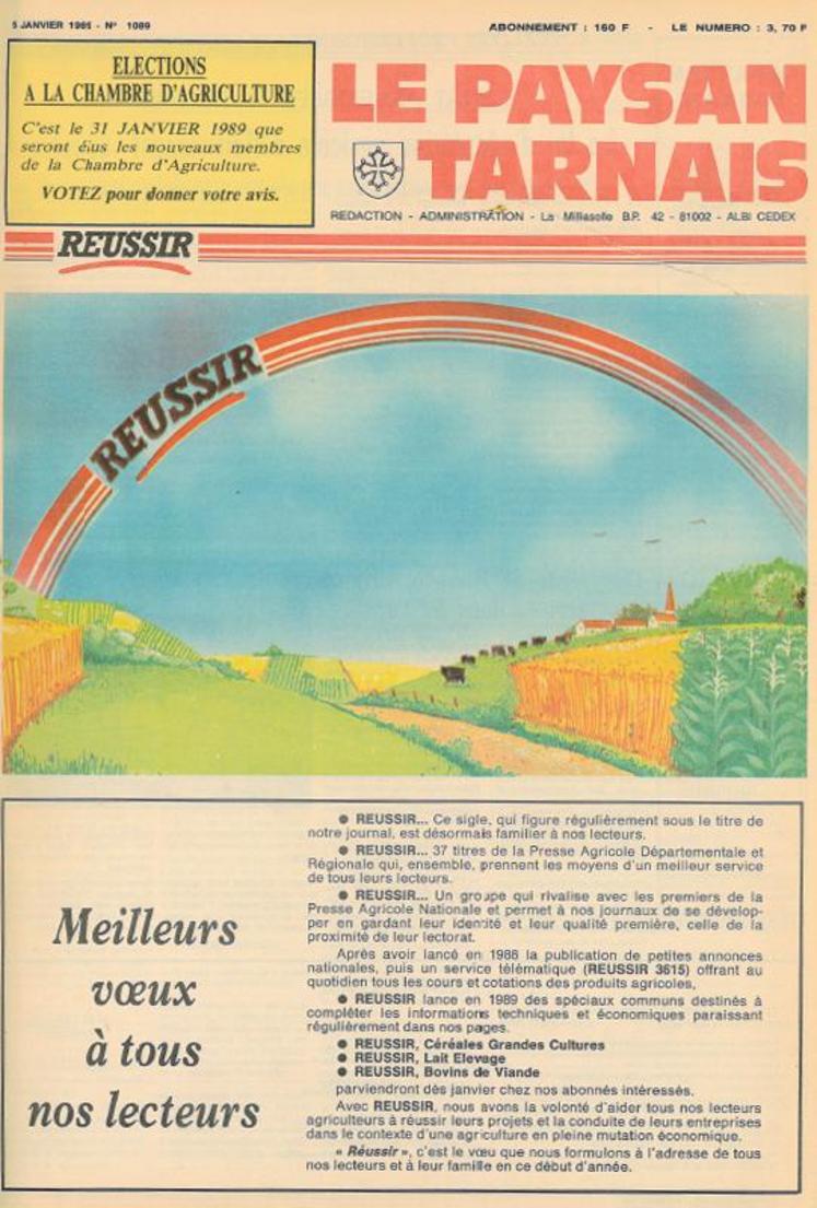 1987, le journal intègre le groupe Reussir et évolue un peu sur sa forme... couleurs, photos...