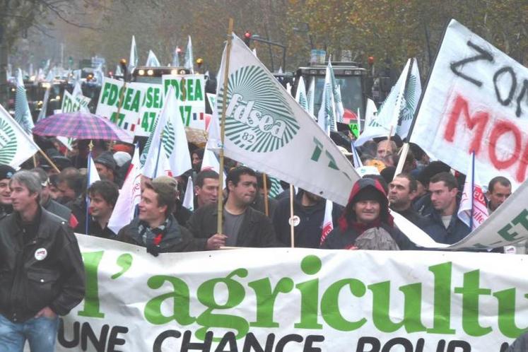 Le 7 décembre 2012, FRSEA et JA Midi-Pyrénées s'étaient déjà mobilisés dans le cadre de l'extension de la zone vulnérable