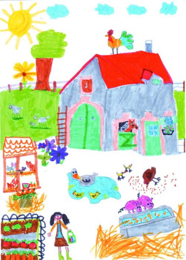 Méline, 7 ans, d'Albi, a remporté le 1er prix du concours de dessin organisé par le Paysan Tarnais.