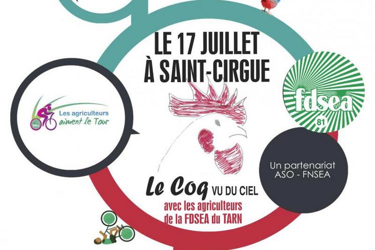 Aujourd'hui, venez nombreux à Saint-Cirgue découvrir le coq réalisé par les agriculteurs de la FDSEA du Tarn !