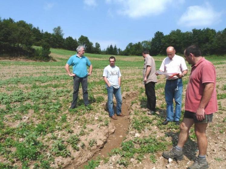 Le 5 septembre, la DDT était sur le terrain pour constater les dégâts provoqués par fortes pluies de la nuit du 29 au 90 août.