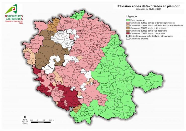 La cartographie zone défavorisée au 7 mars 2017.