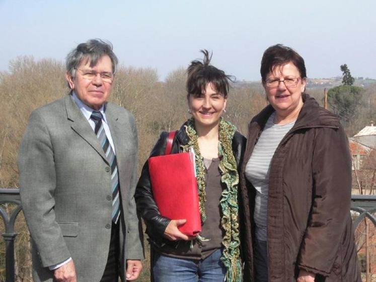 Henri Blanc, Claudine Charlas et Geneviève Dura, élus de la municipalité de Saïx