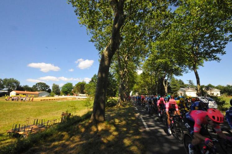 Les bénévoles en action au passage du peloton.