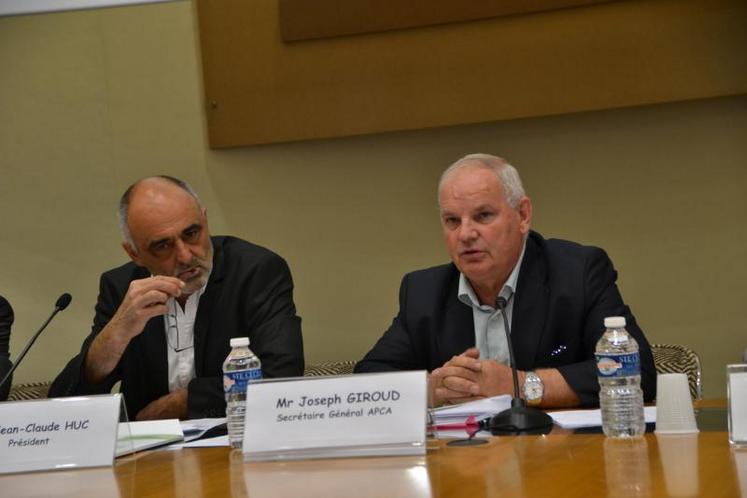 Jean-Claude Huc, président de la chambre d'agriculture du Tarn et Joseph Giroud, secrétaire général de l'APCA