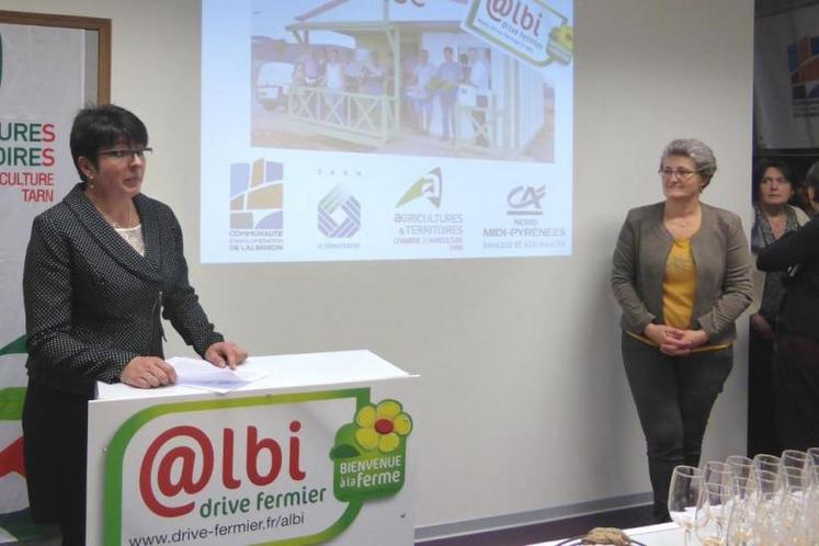 La présidente du drive fermier « Bienvenue à la ferme » d’Albi, Jackie Vernhères, productrice de volailles et foie gras, a présenté la démarche et les premiers résultats.