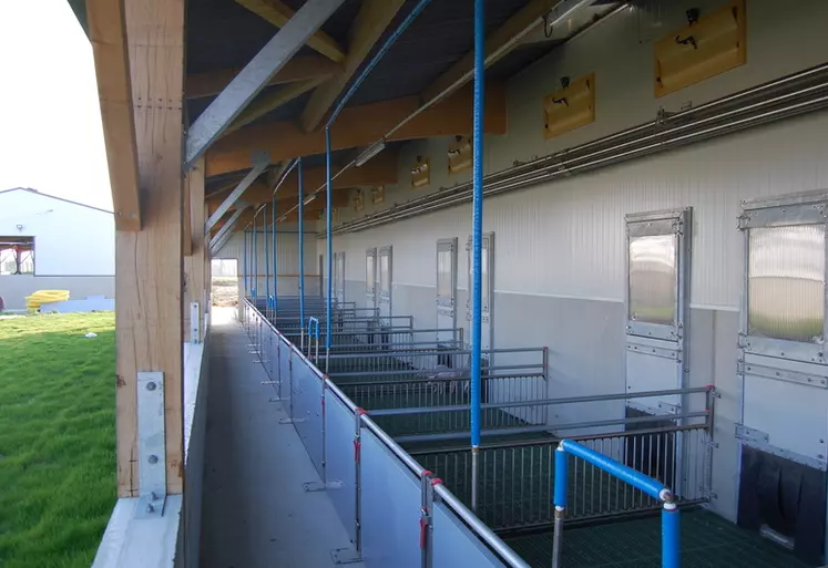 Dans un post -evrage ouvert vers l'extérieur, il est primordial d'orienter les comportements des animaux pour maintenir une bonne propreté des cases.