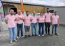 <em class="placeholder">À gauche, les trois associés de la SCEA La Blanche (Guillaume Loirat, olivier Jaunet et Romain Aumasson) avec leurs quatre salariés. </em>