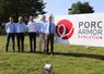 <em class="placeholder">David Louzaouen et Pascal Soulabail, vice-présidents, André Bloc’h, directeur, Jérôme Orvain, vice-président et Philippe Lecornué, président de Porc Amor Evolution.</em>