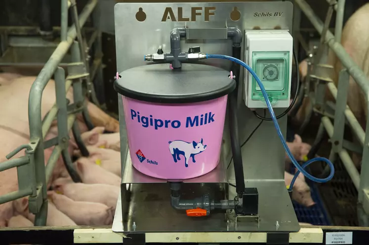 Le distributeur de lait ALFF peut desservir deux cases. © Schils BV/Van Drie Group