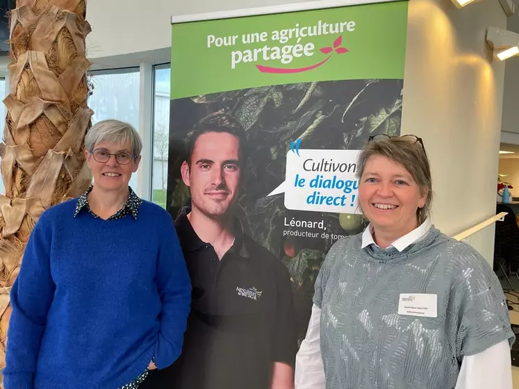 Dominique Gautier (à droite) remplace Danièle Even (à gauche) à la présidence d'Agriculteurs de Bretagne.