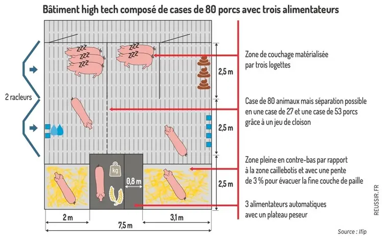 <em class="placeholder">bâtiment high tech composé de cases de 80 porcs avec trois alimentateurs</em>