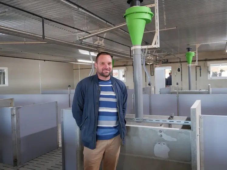 <em class="placeholder">Fabien Sabourin : « Le gain technico-économique global est estimé à 175 000 euros annuels, soit 23,30 euros par porc produit. »</em>