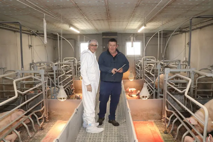 <em class="placeholder">Thierry Boulet, Porc Amor Évolution et Jean Jacques Breton, SCEA Kerroc’h : « Investir dans un post-sevrage pour améliorer la cohérence de l’élevage a permis de ...</em>