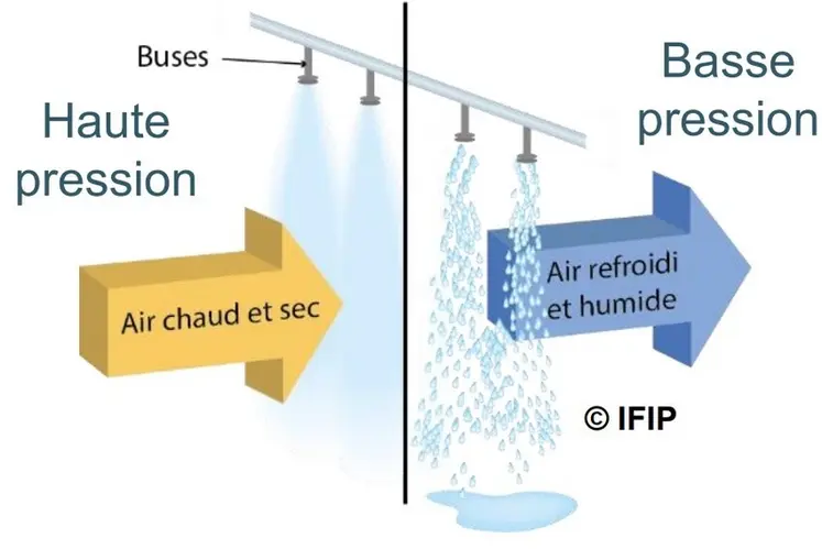 <em class="placeholder">Il faut privilégier l’installation de rampes de brumisation haute pression pour éviter la retombée d’humidité sur les animaux et les surfaces.</em>