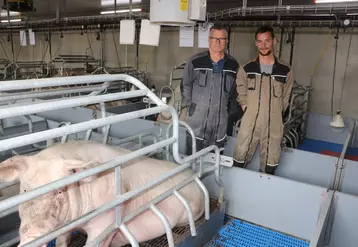 Laurent et Mathieu Lemée ont fusionné deux exploitations pour monter un élevage de 250 truies naisseur engraisseur. © D. Poilvet