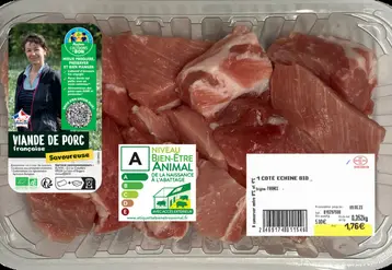 <em class="placeholder">L&#039;étiquetage bien-être concerne sept références de produits à base de viande de porc chez Auchan.</em>
