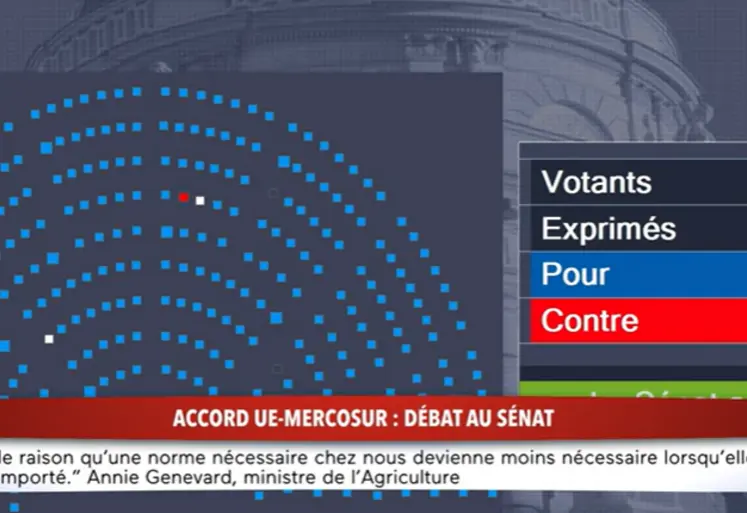 affichage résultats vote sénat avec décompte des voix