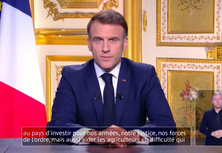 Emmanuel Macron le 5 décembre lors de son allocution aux Français.