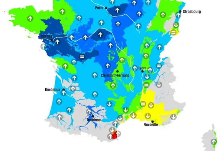 carte France nappes phréatiques