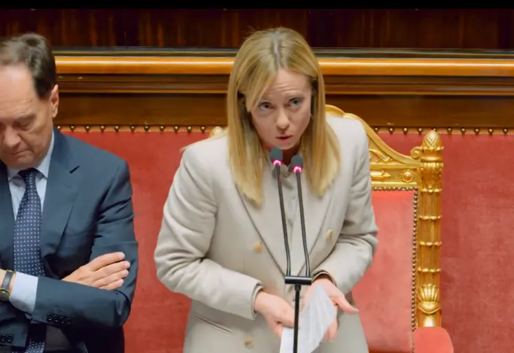 Georgia Meloni, présidente du Conseil des ministres italien, le 17 décembre devant le Parlement italien.  