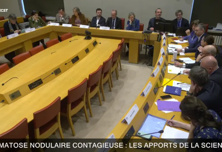 Audition publique organisée par l’Office parlementaire d’évaluation des choix scientifiques et technologiques (Opcest) sur la dermatose nodulaire contagieuse bovine (DNC) le 15 janvier 2026 au Sénat.