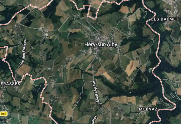 Vue satellite de la commune d’Héry-sur-Alby en Haute-Savoie