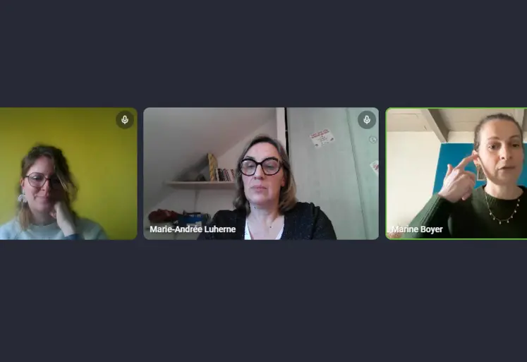 Trois femmes intervenant lors d'un wébinaire