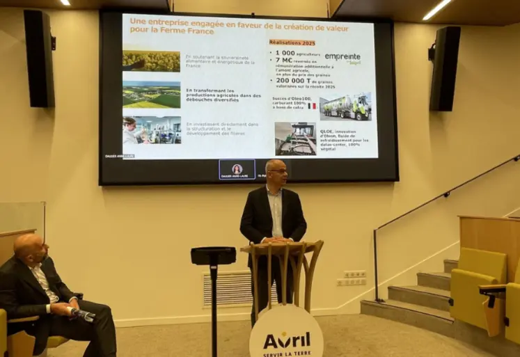 Arnaud Rousseau, président du groupe Avril, en conférence de presse ce 15 avril à Paris. 