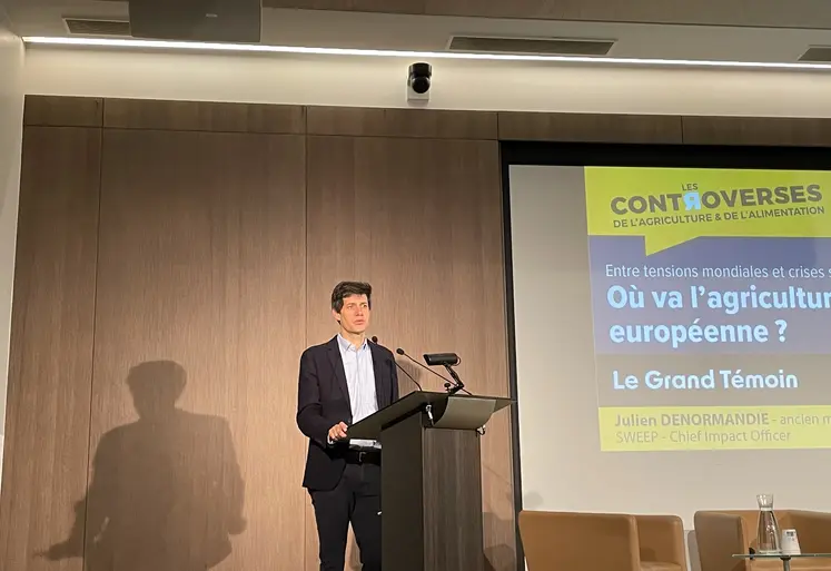 Julien Denormandie, ancien ministre de l’Agriculture et invité comme grand témoin des controverses de l’agriculture et de l’alimentation, organisées le 16 juin par le groupe Réussir-Agra à Paris. 