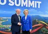 Ursula von der Leyen, présidente de la Commission européenne, et le président brésilien Lula le 18 novembre lors de l’ouverture du G20 à Rio de Janeiro au Brésil.