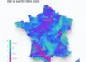 Carte de France de la santé des sols par Genesis. Des couleurs indiquent la note d'état de santé de chaque département, de 0 à 2 (critique), de 2 à 4 (dégradé), de 4 à 6 (moyen), de 6 à 8 (bon), et de 8 à 10 (optimal). 