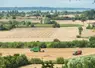 vue aérienne de champs bordés de haies