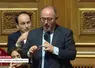 Le sénateur de Haute-Loire Laurent Duplomb devant le Sénat.