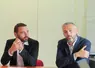 En conférence de presse le 11 septembre, le président des JA Pierrick Horel et le secrétaire général Quentin Le Guillous.